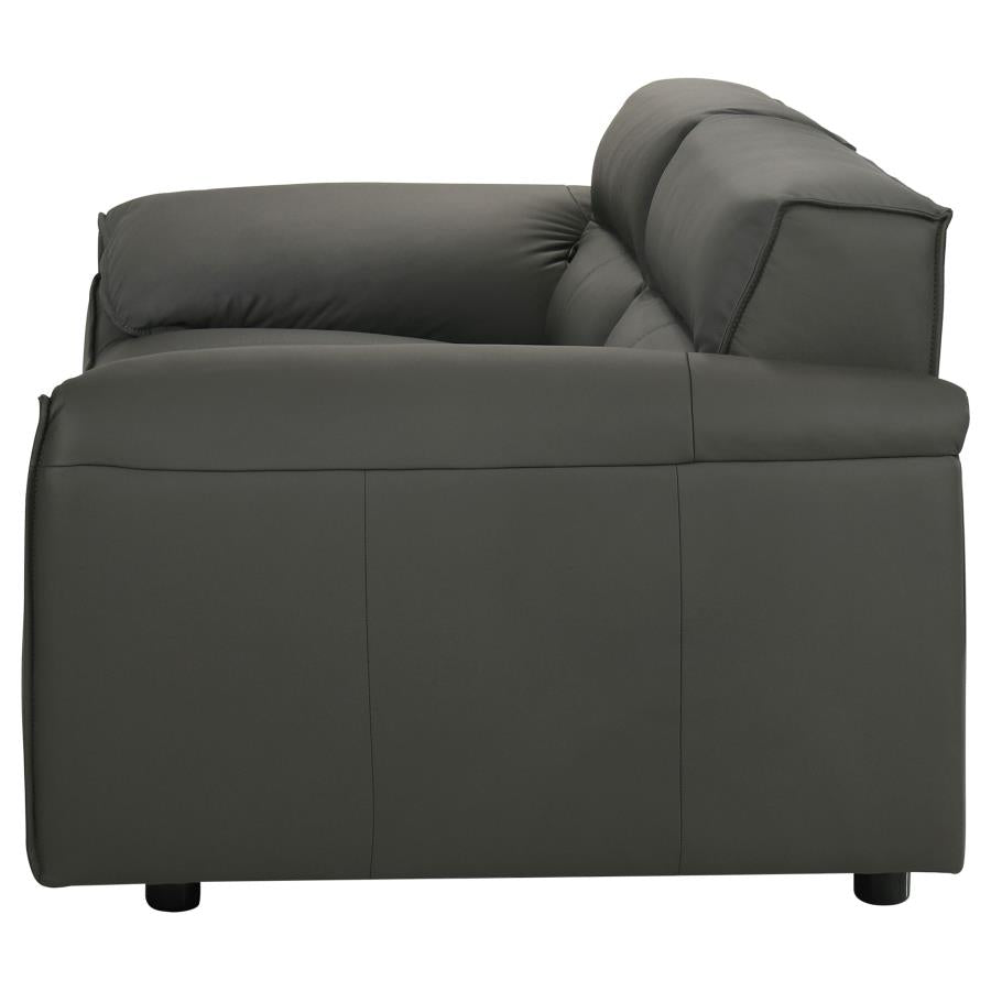Buxton - Top Grain Leather Upholstered Loveseat