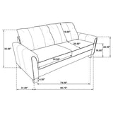 Davis Upholstered Rolled Arm Sofa Grey
