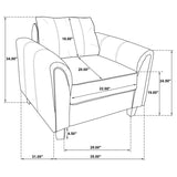 Davis Upholstered Rolled Arm Accent Chair Grey