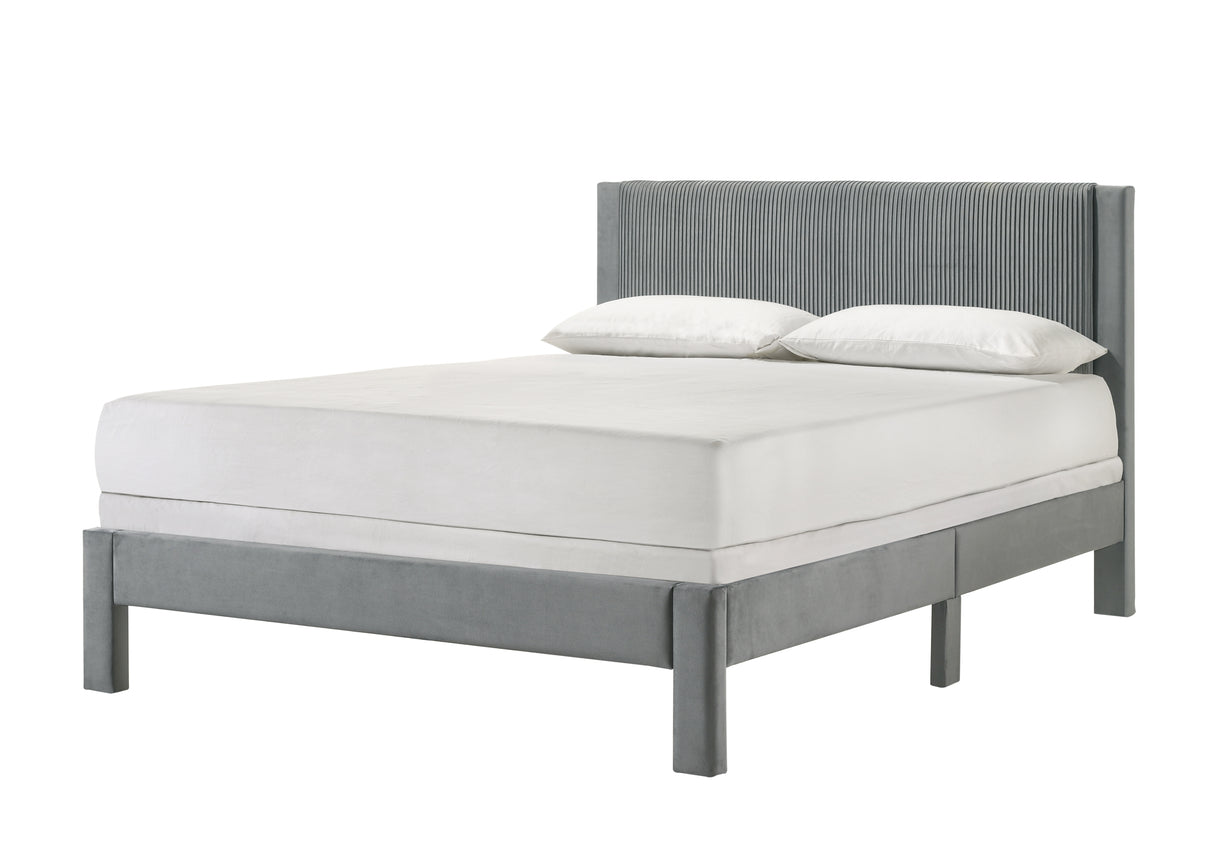 Lucia Full Bed Light Grey / Pink