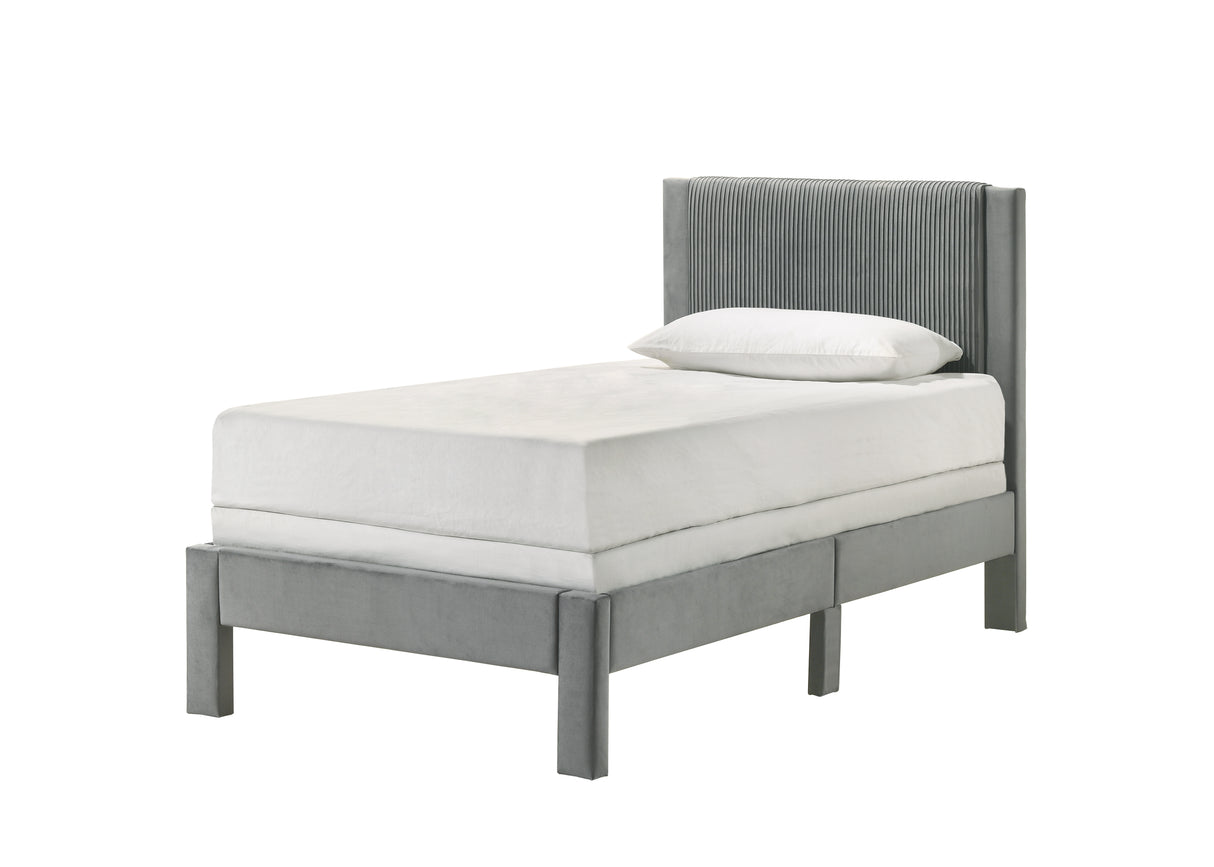 Lucia Full Bed Light Grey / Pink