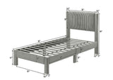 Lucia Full Bed Light Grey / Pink