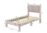 Lucia Full Bed Light Grey / Pink