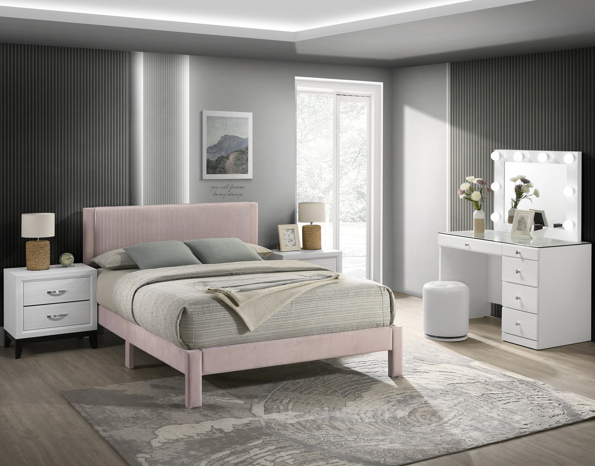Lucia Full Bed Pink-5097PK-F | BEL Furniture