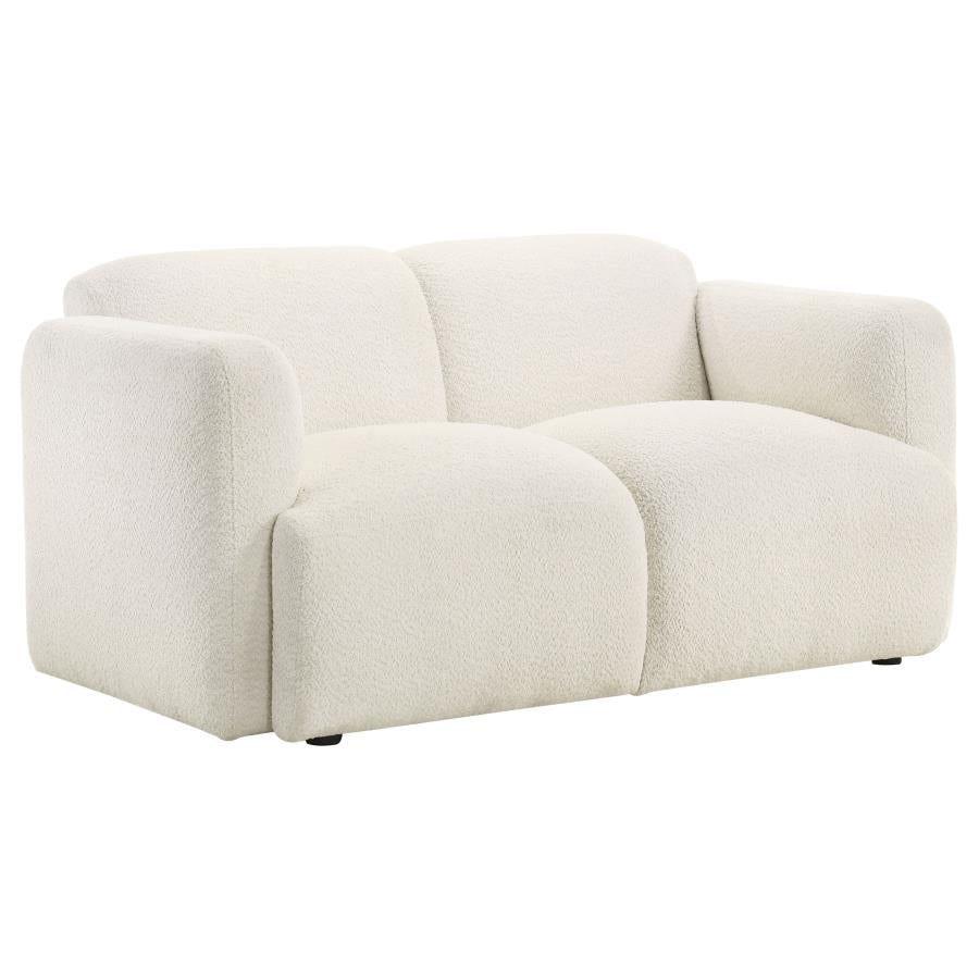 Dorset Fabric Upholstered Round Track Arm Loveseat