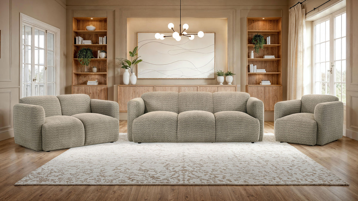 Dorset - Upholstered Round Track Arm Sofa Set