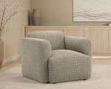 Dorset - Fabric Upholstered Round Track Arm Accent Chair