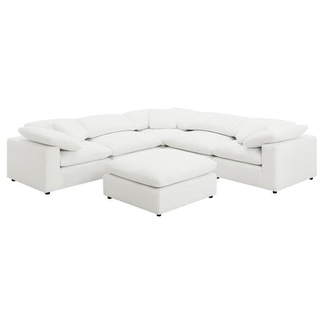 Raleigh - Boucle Upholstered Modular Sectional Beige 6 Pc. Sectional With Ottoman by Coaster Fine Furniture | Bel Furniture