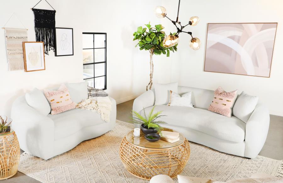 Isabella Faux Sheepskin Upholstered Sofa Set