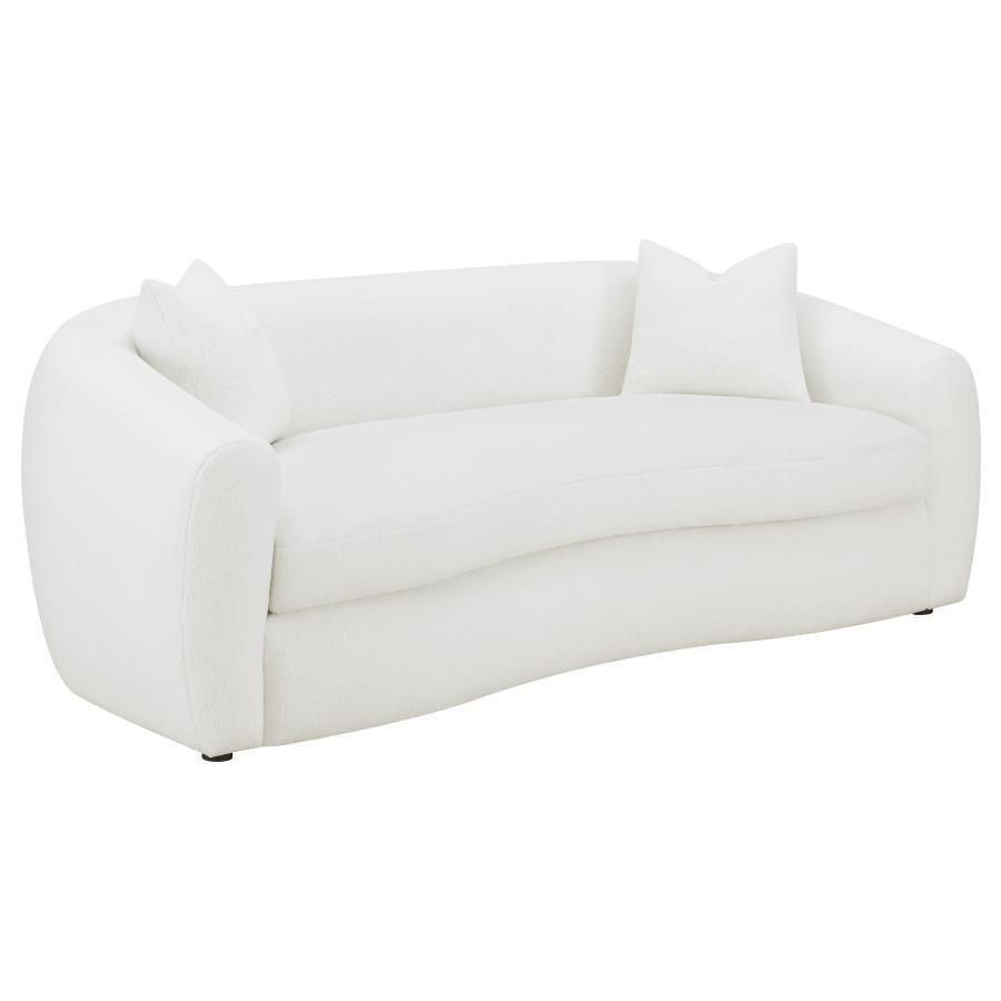Isabella Faux Sheepskin Upholstered Sofa Natural Ivory