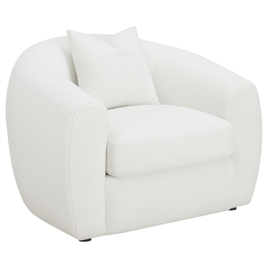 Isabella Faux Sheepskin Upholstered Accent Chair Natural Ivory