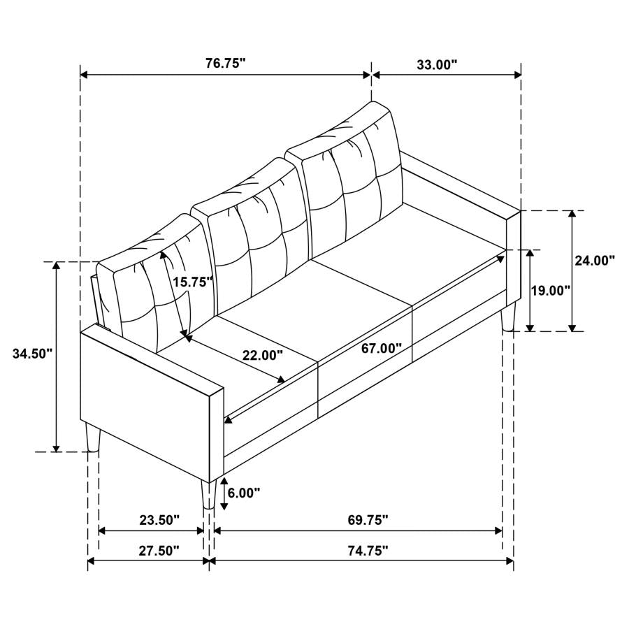 Bowen II - Upholstered Track Arm Sofa Set