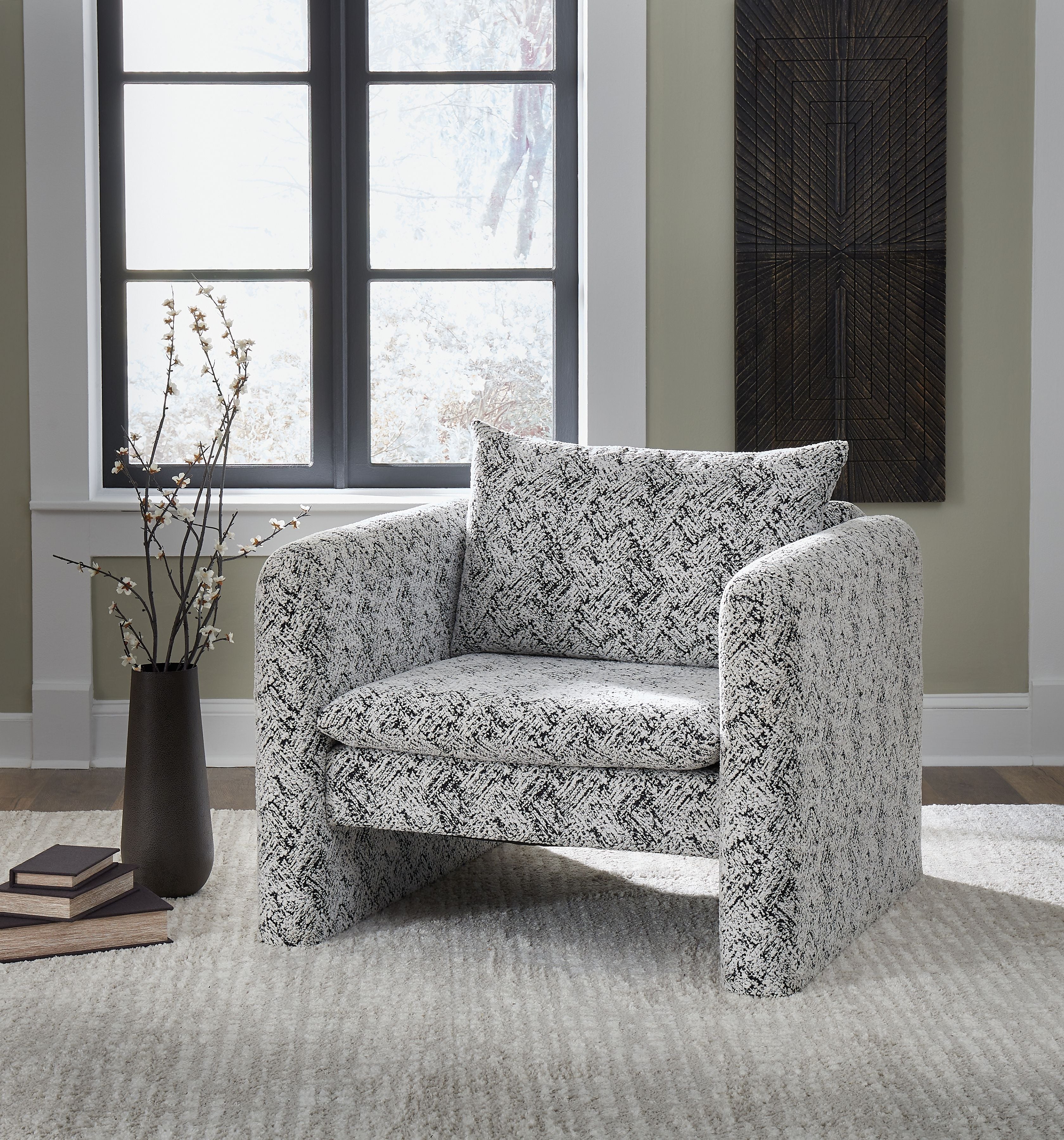 Kenbell - Black / White - Accent Chair - BEL Furniture