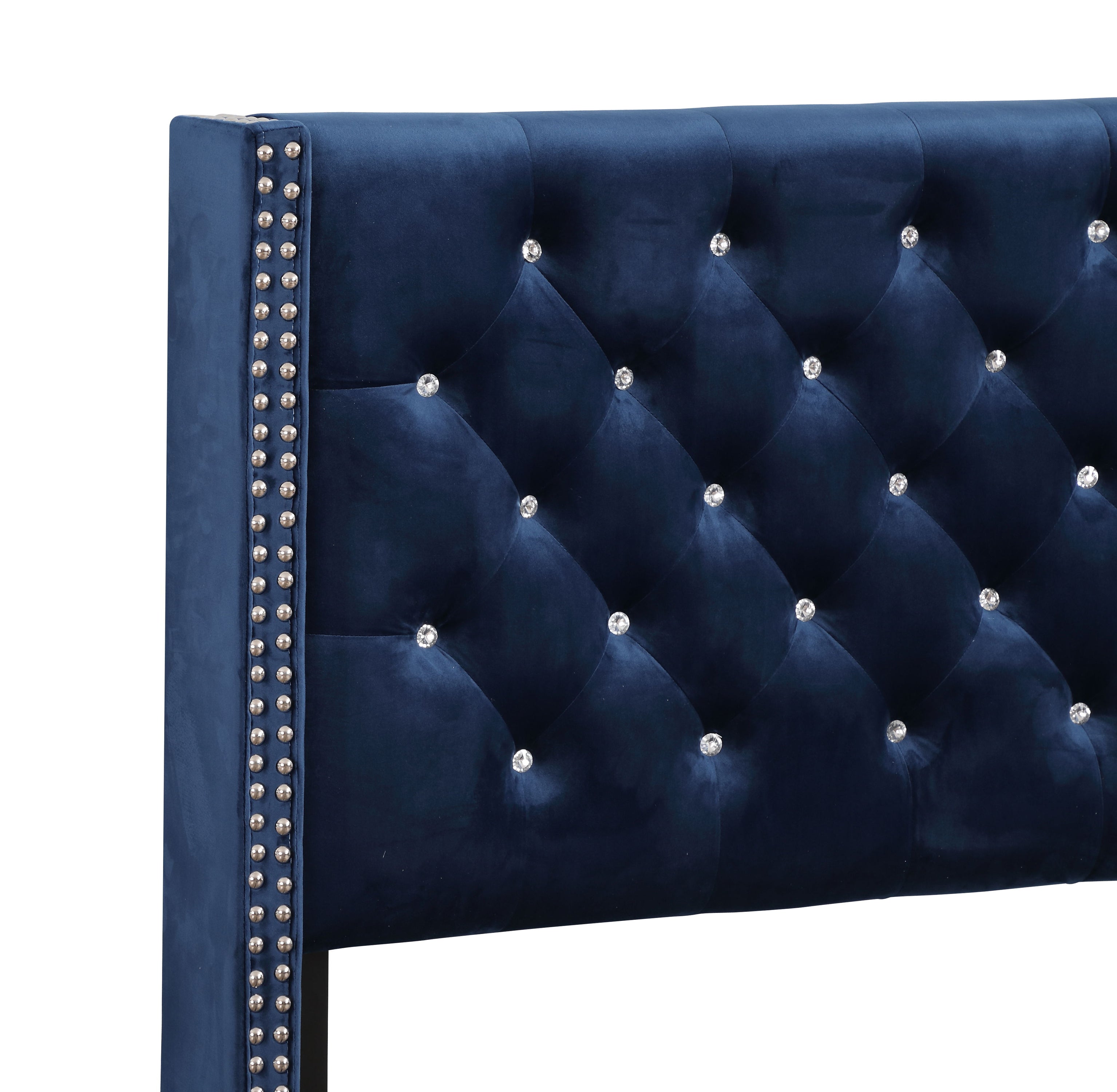 Julie - Upholstered Bed With Faux Diamonds