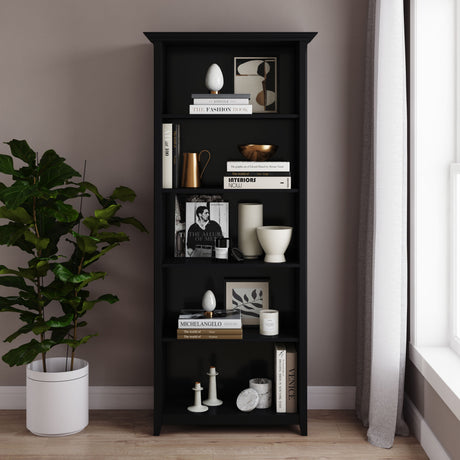 Amherst - 5 Shelf Bookcase, Handcrafted by Simpli-Home | Bel Furniture