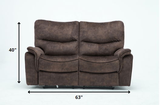 Microfiber Manual Reclining Love Seat - Dark Brown