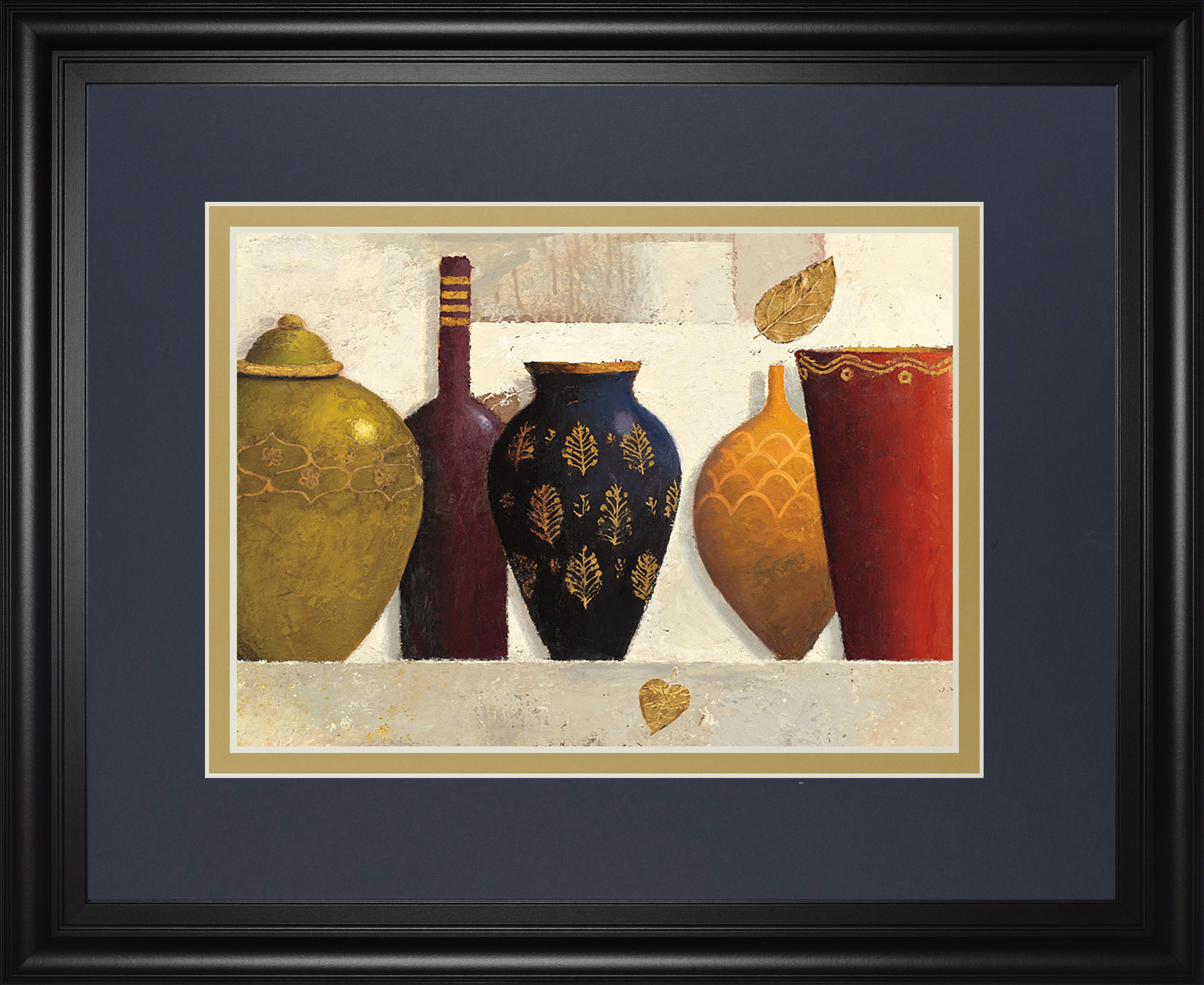 Jeweled Vessels By J. Wiens - Framed Print Wall Art - Red