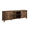 Rustic Farmhouse Double Barn Door 70" TV Stand For 80" TVs With Center Shelves Dark Brown by Walker Edison | Bel Furniture