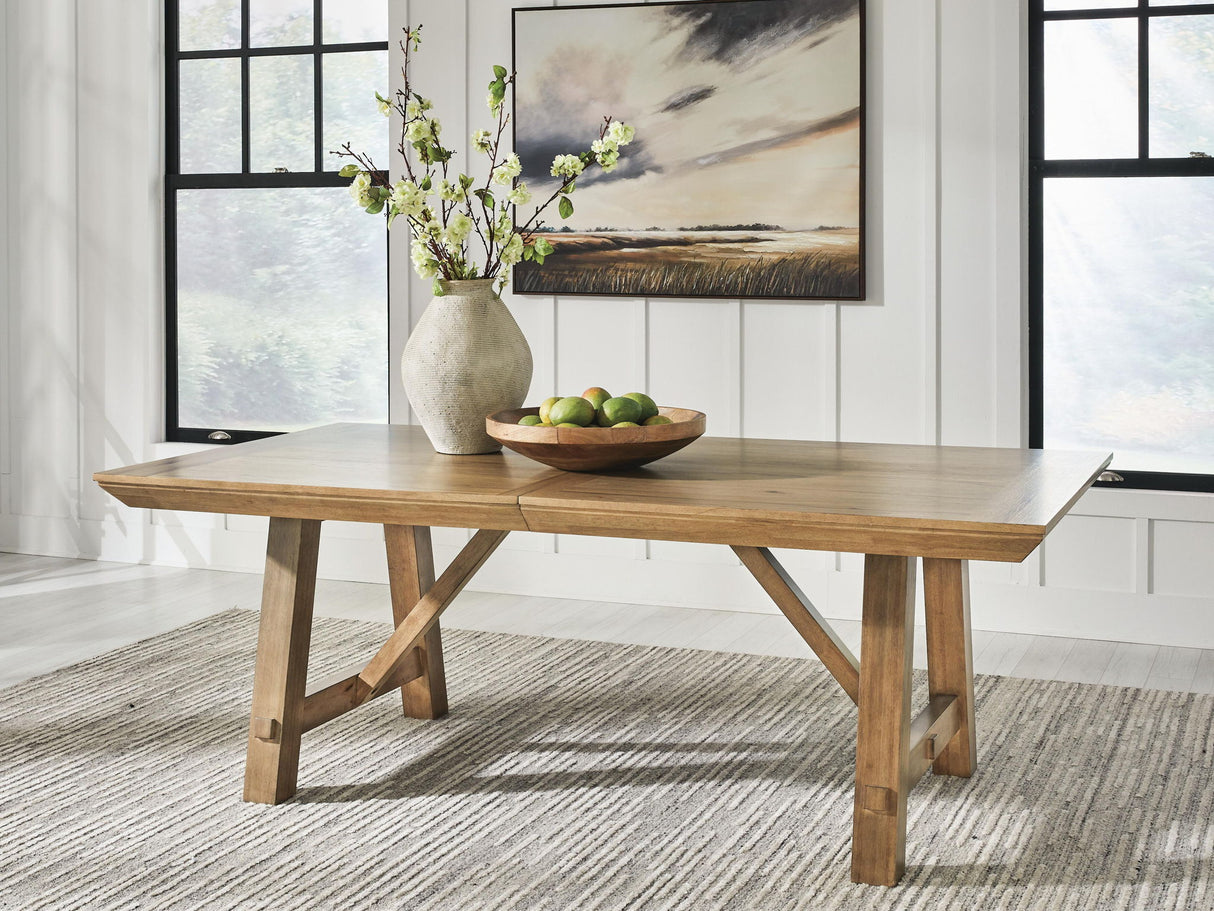 Ridgester - Rectangular Dining Room Extension Table - Light Brown