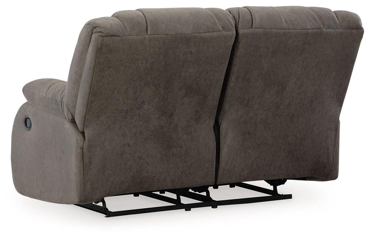 First Base - Gunmetal - Reclining Loveseat by Signature Design by Ashley® | Bel Furniture