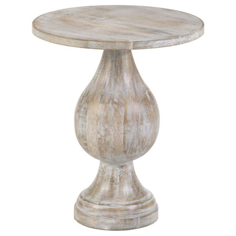 Dianella - Round Pedestal Base Accent Side Table Beige by CoasterEssence | Bel Furniture