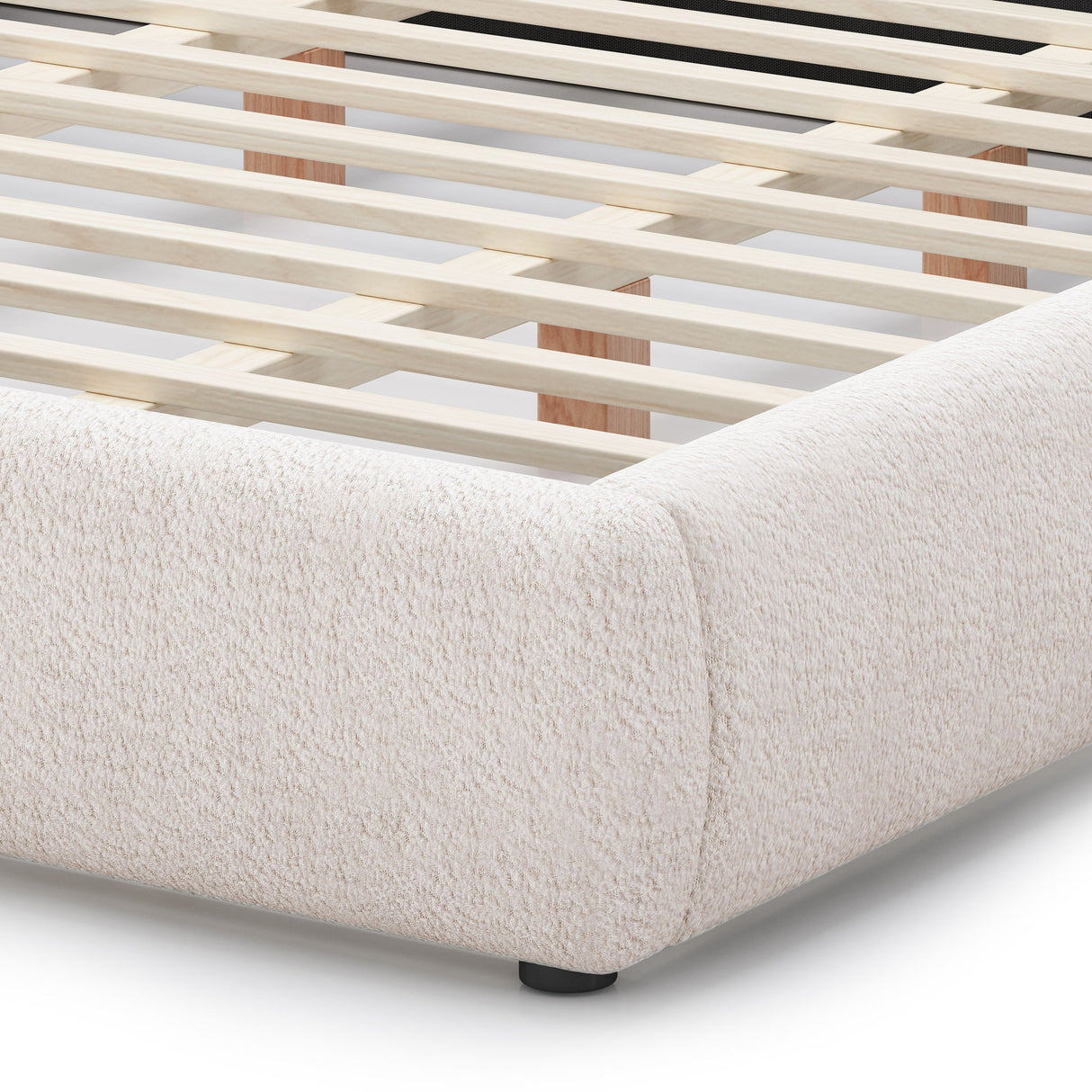 Upholstered Platform Bed Frame With Oversized Plush Pillow Headboard