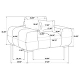 Octavia - Fabric Upholstered Track Arm Accent Chair