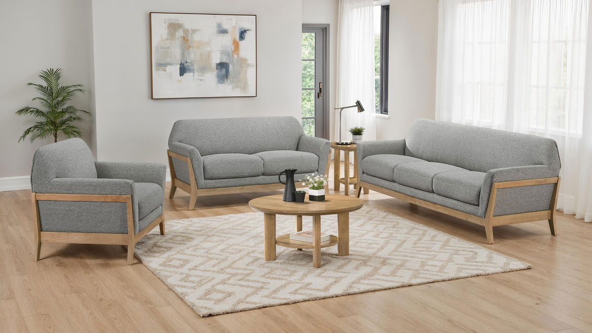 Vaughn - Fabric Upholstered Flared Arm Sofa Set