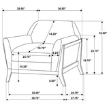 Vaughn - Fabric Upholstered Flared Arm Sofa Set