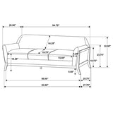 Vaughn - Fabric Upholstered Flared Arm Sofa - Gray