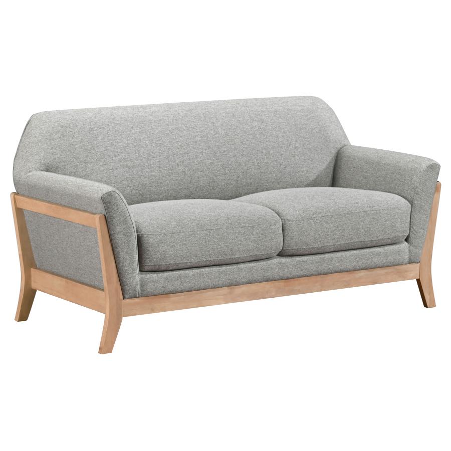 Vaughn Fabric Upholstered Flared Arm Loveseat Gray