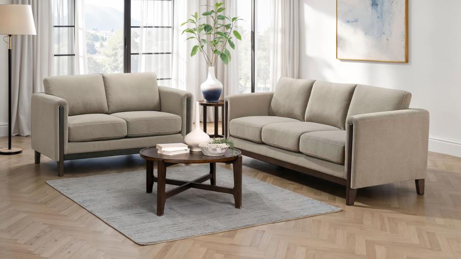 Islington Upholstered Panel Arm Sofa Set