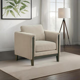 Islington - Fabric Upholstered Panel Arm Accent Chair - Taupe