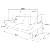 Acton Upholstered Flared Arm Sofa Set Teal Blue