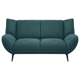 Acton Upholstered Flared Arm Sofa Set Teal Blue