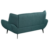 Acton Upholstered Flared Arm Sofa Set Teal Blue