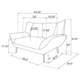 Acton Upholstered Flared Arm Sofa Set Teal Blue
