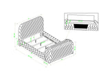 Natalia - Upholstered Bed With Decking Board Set
