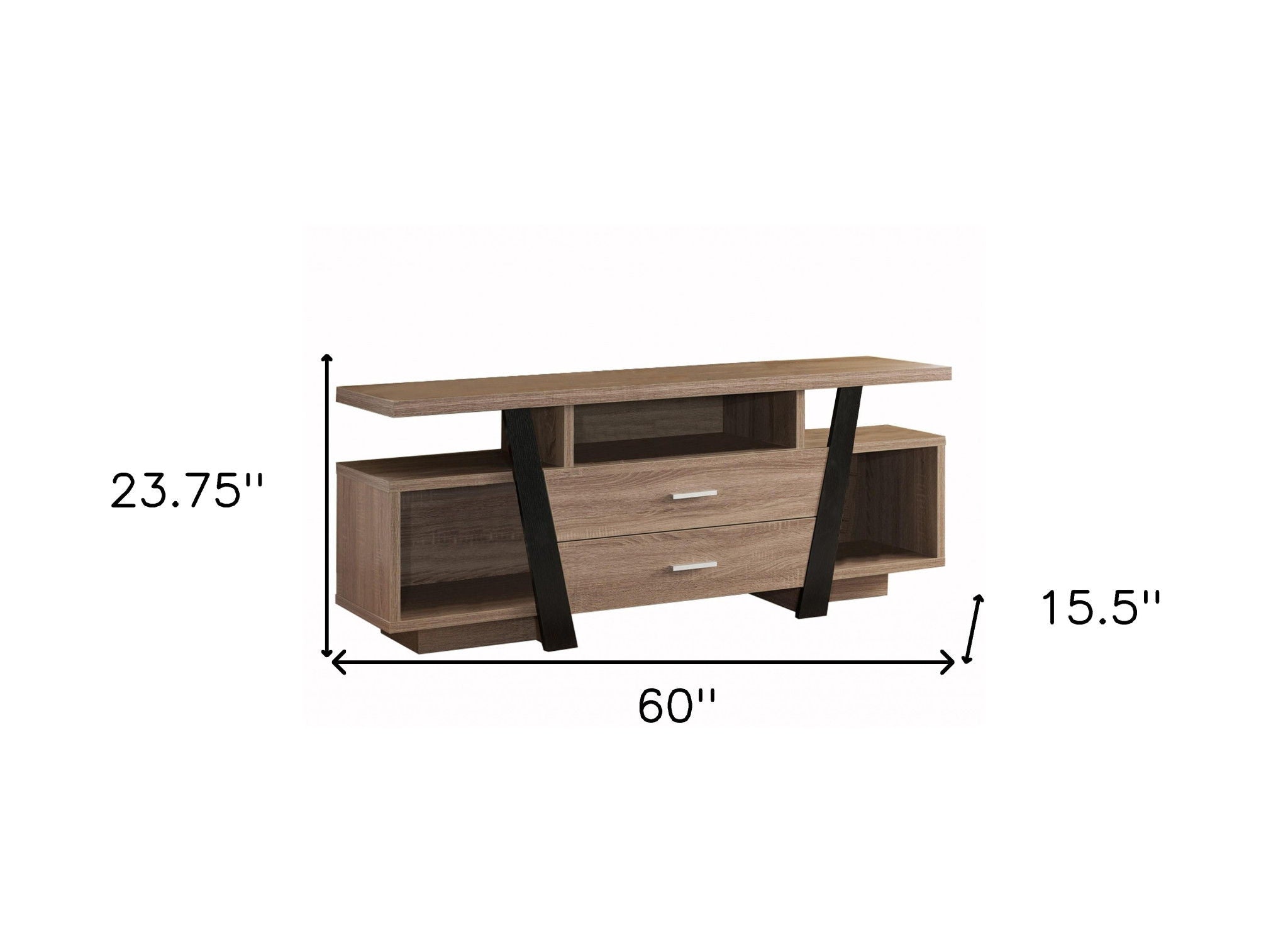 Particle Board And Cabinet Enclosed Storage TV Stand - Brown / Black