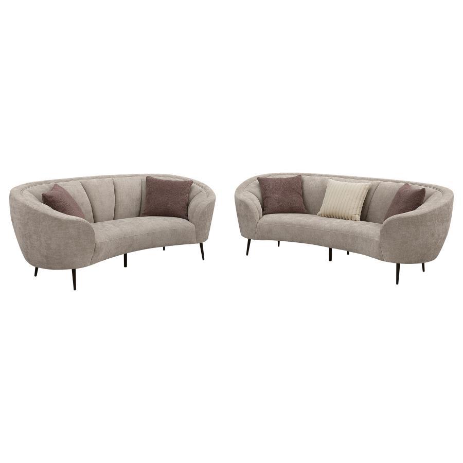 Ellorie - Upholstered Curved Sofa Set Beige 2 Pc. Sofa, Loveseat by Coaster Fine Furniture | Bel Furniture