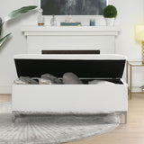 Madelyn - Modern Storage Bench - Bright White Dye by Jennifer Taylor Home | Bel Furniture