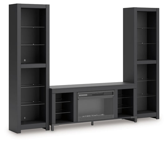 Cayberry - Black - 3-Piece Entertainment Center With Electric Fireplace by Signature Design by Ashley® | Bel Furniture