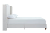 Hannah - Upholstered Wingback Bed Size / Tall Headboard Upholstered King Bed / Premium Textured Look / Minimalist Designs / No Box Spring Needed