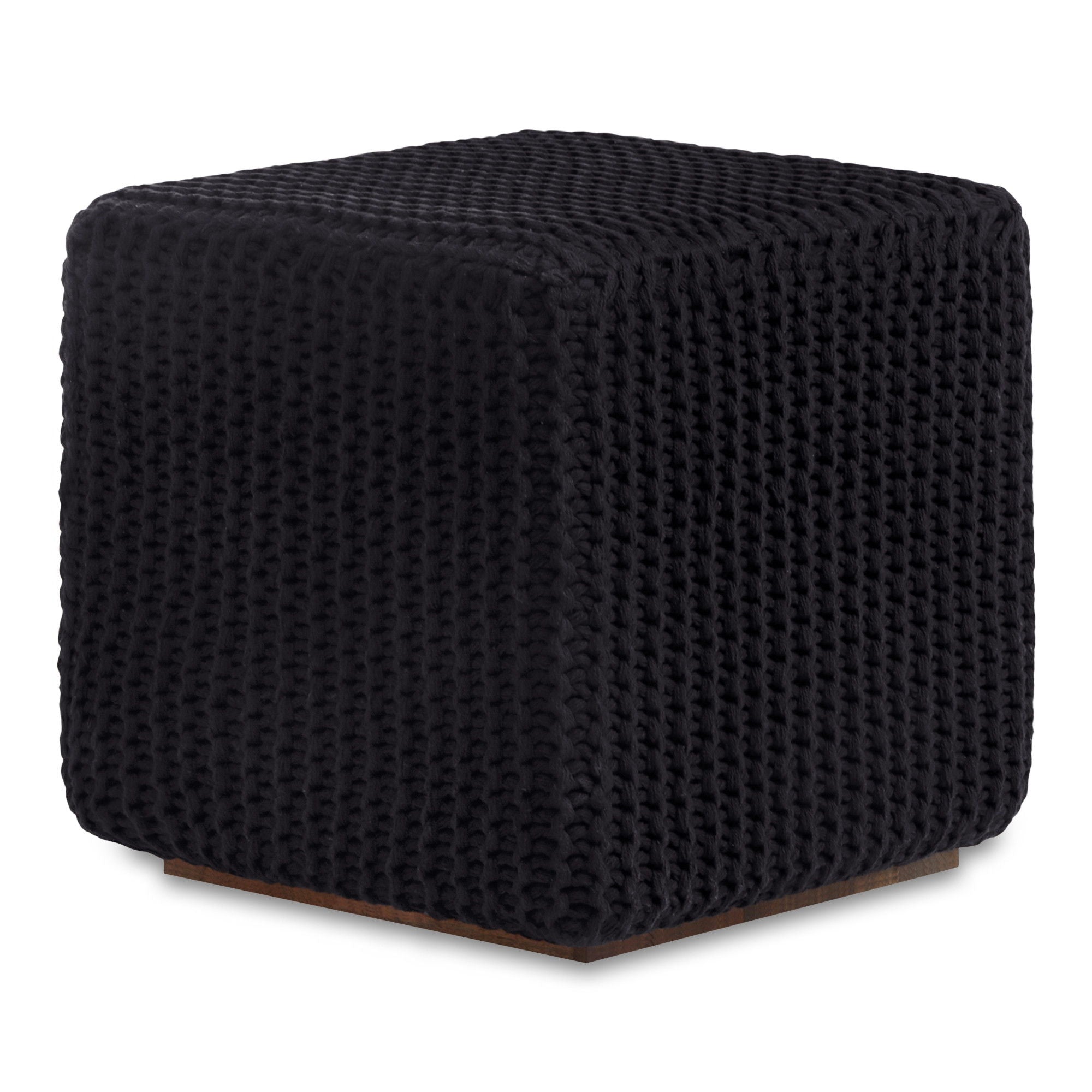 Cotton Blend, Pouf Ottoman - Black