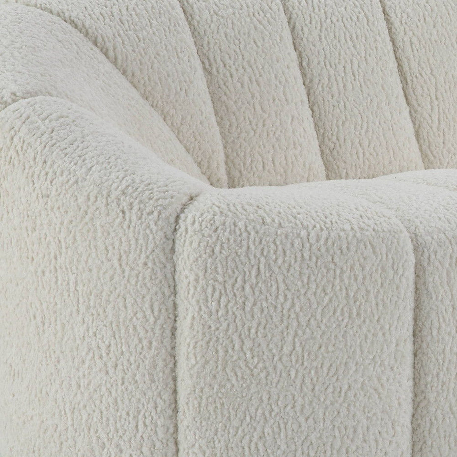 Sherpa Sofa With Black Legs - White