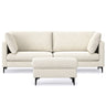 Ava - Mid Century Sofa With Ottoman Set Beige 38"W x 90"D x 34"H by Simpli-Home | Bel Furniture