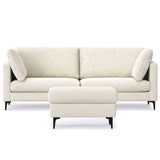 Ava - Mid Century Sofa With Ottoman Set Beige 38"W x 90"D x 34"H by Simpli-Home | Bel Furniture