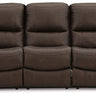 Leesworth - Reclining Sofa Dark Brown Power Reclining by Signature Design by Ashley® | Bel Furniture