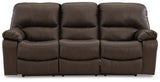 Leesworth - Reclining Sofa Dark Brown Power Reclining by Signature Design by Ashley® | Bel Furniture