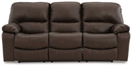 Leesworth - Reclining Sofa Dark Brown Power Reclining by Signature Design by Ashley® | Bel Furniture